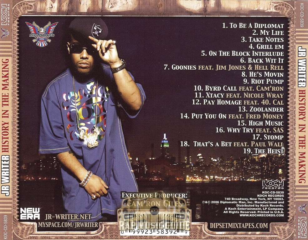 JR Writer History In The Making CD Rap Music Guide